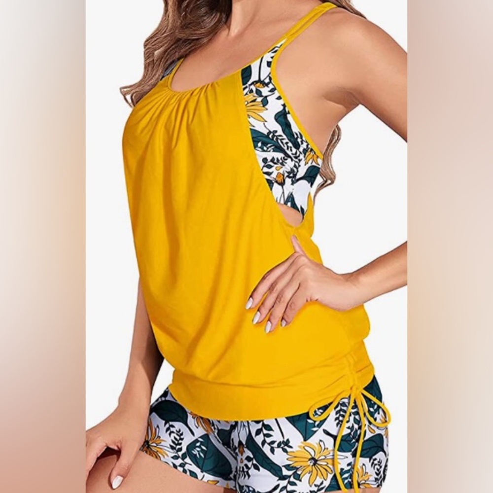 Yonique two pieces Tankini Swimsuit